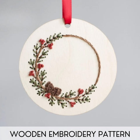 PINECONE ORNAMENT EMBROIDERY KIT By HNB House Embroidery