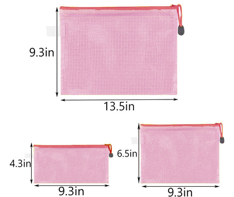 Cross Stitch Storage or Project Mesh Bags; Set of 3-RED