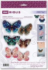 SOARING BUTTERFLIES Plastic Canvas Kit 3/Pkg by Riolis Counted Cross Stitch Kit
