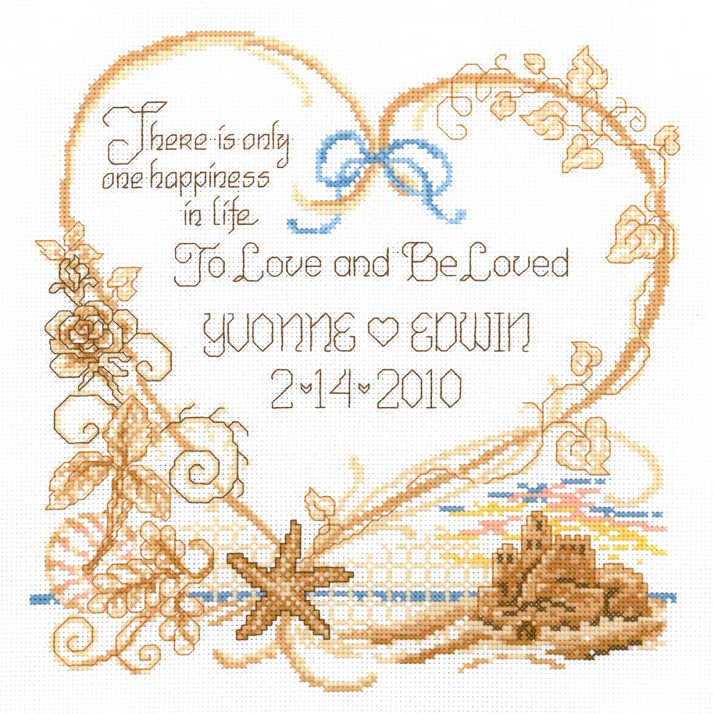 Seaside Wedding Record (14 Count) by Dianne Arthurs for Imaginating Counted Cross Stitch Kit 7.25"X10"