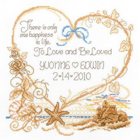 Seaside Wedding Record (14 Count) by Dianne Arthurs for Imaginating Counted Cross Stitch Kit 7.25