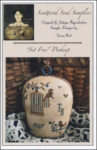 Set Free Pinkeep  by Scattered Seed Samplers Counted Cross Stitch Pattern