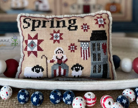 American Season Spring Pillow By Mani di Donna Counted Cross Stitch Pattern