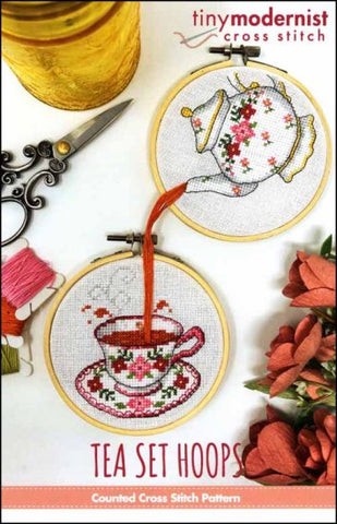 TEA SET HOOPS By The Tiny Modernist Counted Cross Stitch Pattern