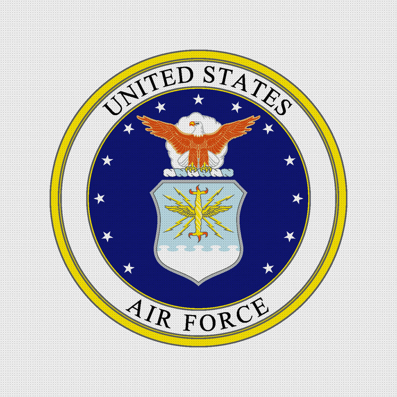 US American Air Force Crest Insignia Emblem Counted Cross Stitch Chart Pattern