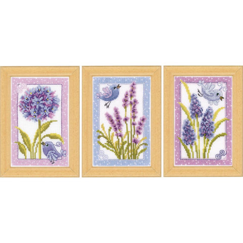 Bird with Wildflowers (18 Count) Miniatures by Vervaco Counted Cross Stitch Kit 4.25 