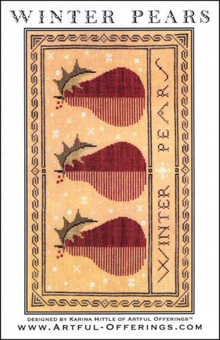 Winter Pears by Artful Offerings Counted Cross Stitch Pattern