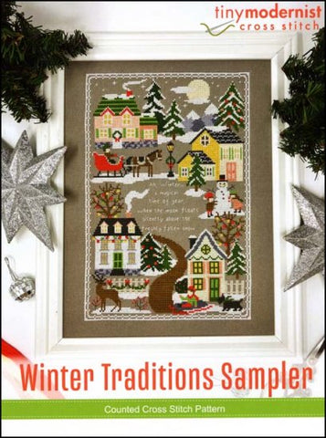 Winter Traditions Sampler By The Tiny Modernist Counted Cross Stitch Pattern