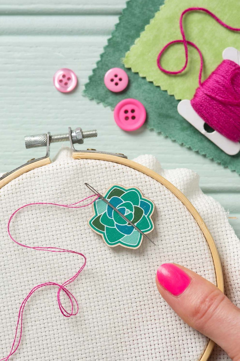 Succulent Magnetic Needle Minder Craft Gift  From Hawthorn Handmade