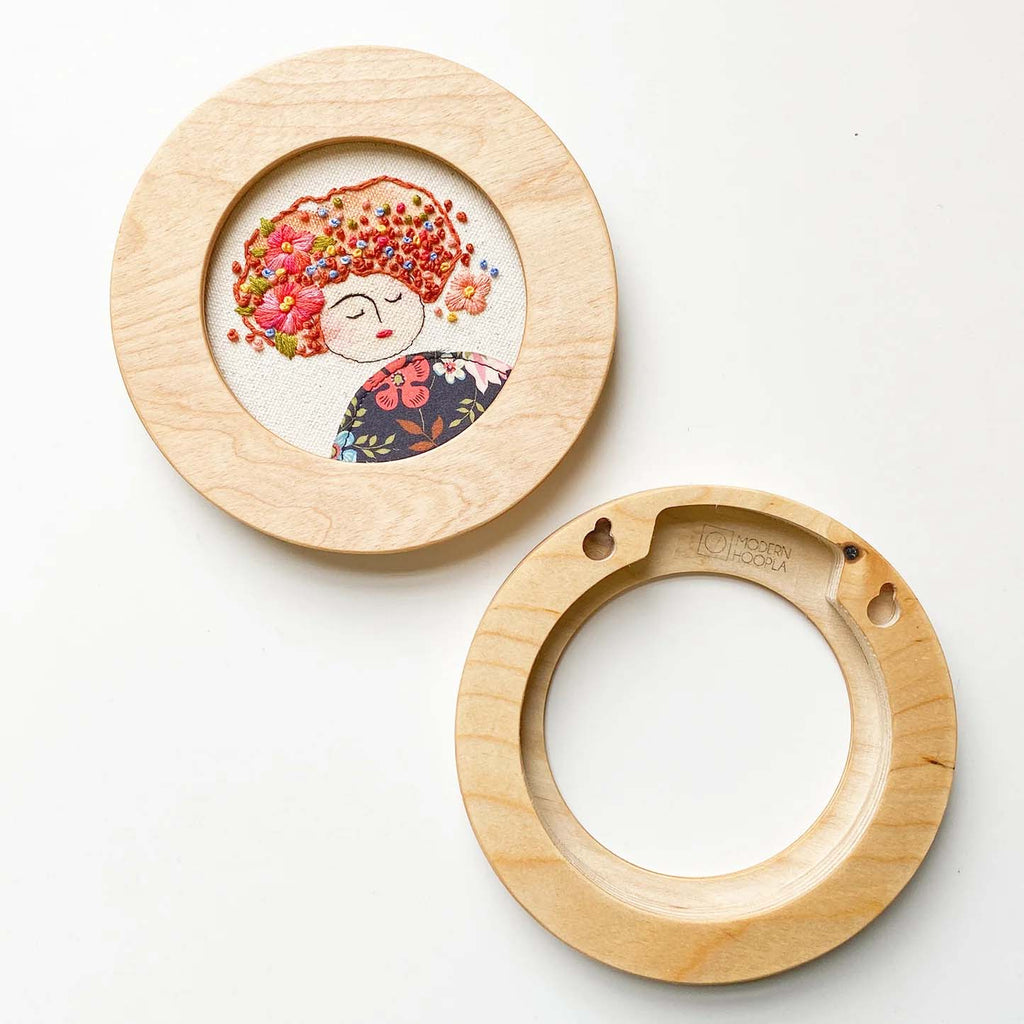 Caramel Round Embroidery Hoop Frame For 6" Hoop From Modern Hoopla
