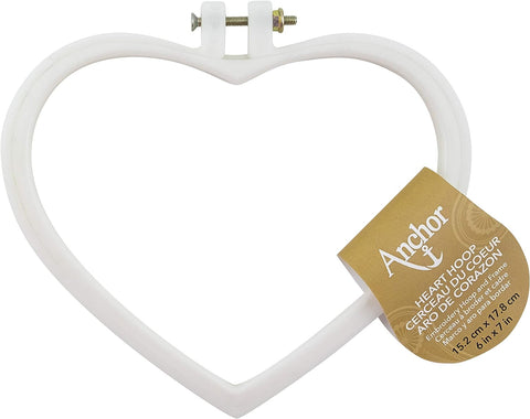 Anchor 6 inch Plastic Heart Shaped Embroidery Hoops