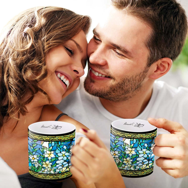 14 oz Ceramic Mug - Tiffany Field of Lilies From Rain Capers