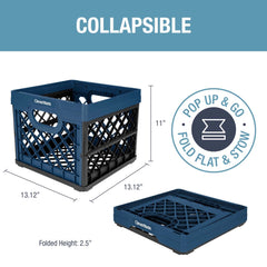 Collapsible Milk Crate From Clever Made-Ocean