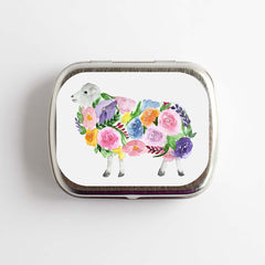 Floral Sheep NEEDLE CASE NEEDLE or STITCH MARKER STORAGE - ORGANIZER