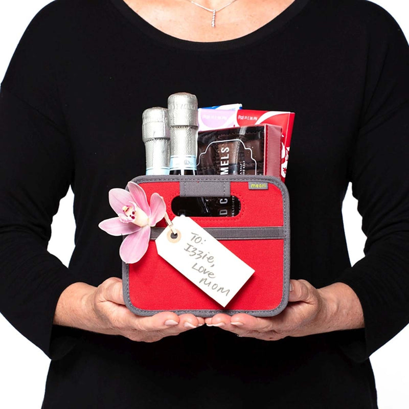 Mini Foldable Storage Box Cube Organizer by Meori -Hibiscus Red