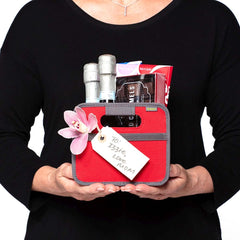 Mini Foldable Storage Box Cube Organizer by Meori -Hibiscus Red
