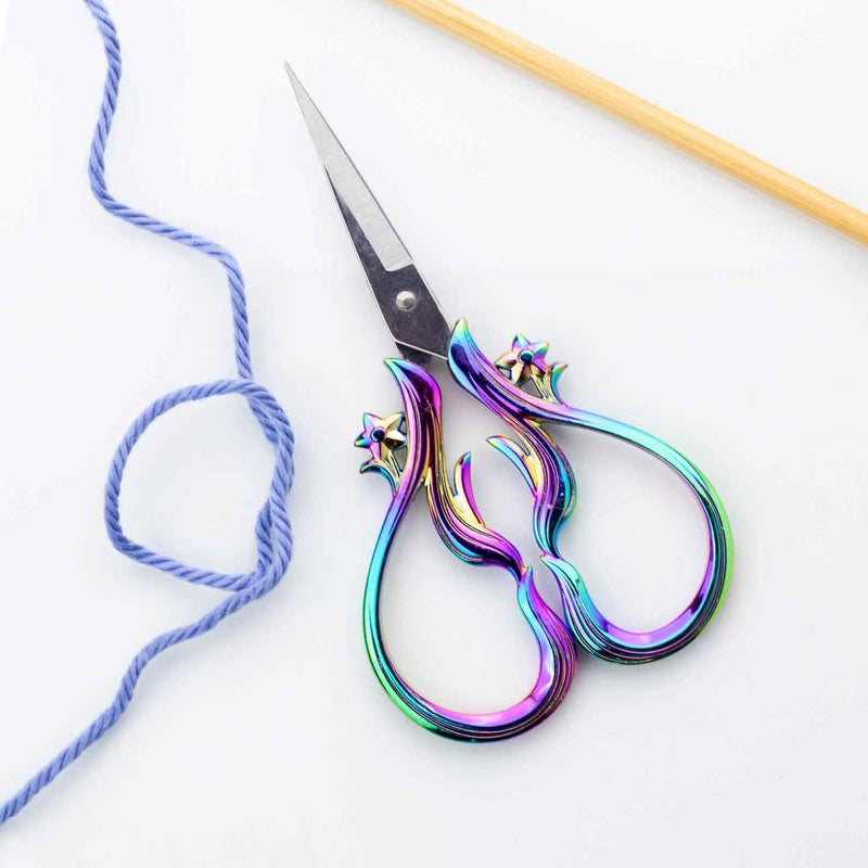 Star Dust Rainbow Scissors with Sheath From Twice Sheered Sheep