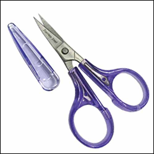 Curved Blade Cotton Candy 3¼ Embroidery Scissors with Sheath-Lavender