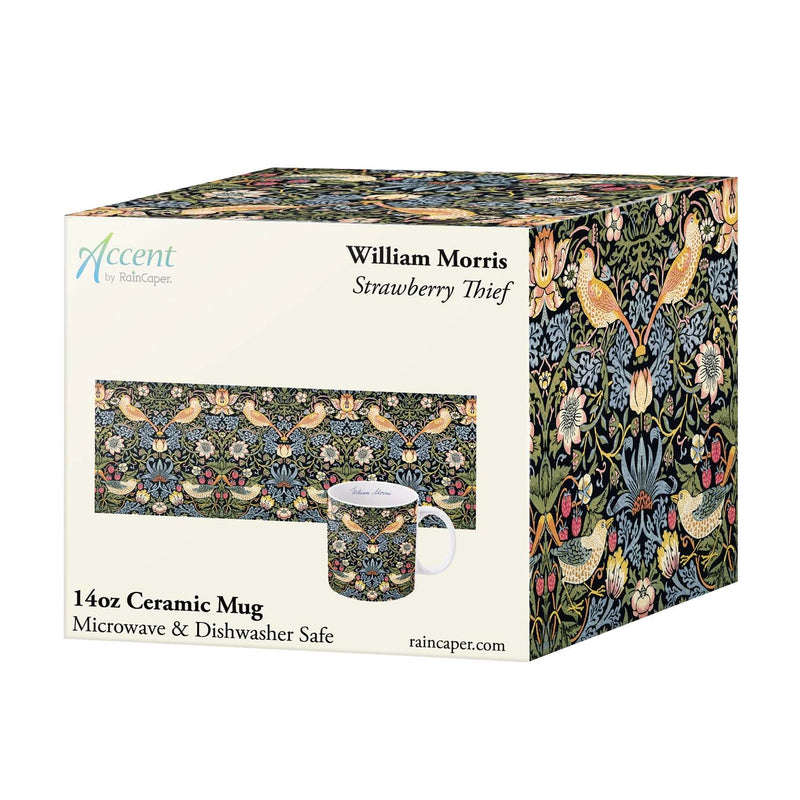14 oz Ceramic Mug - William Morris Strawberry Thief From Rain Capers