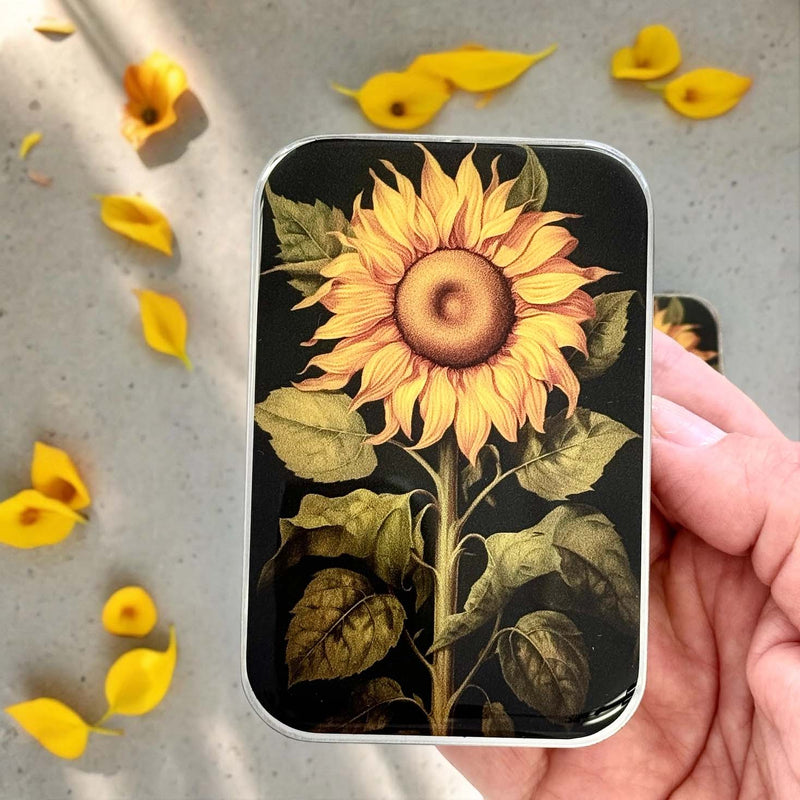 Beautiful Sunflower  Notions Tin NEEDLE CASE NEEDLE ORGANIZER-Small