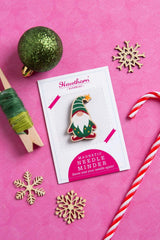 Christmas Gnome Magnetic Needle Minder  Festive Craft Gift  From Hawthorn Handmade