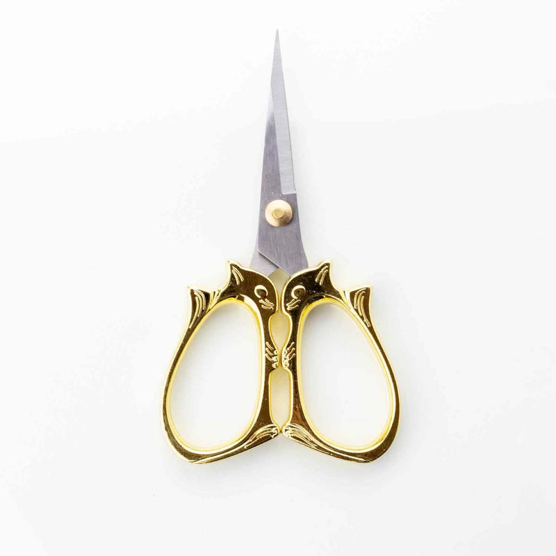Golden Cat Embroidery Scissors with Sheath From Twice Sheered Sheep