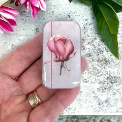 Pink Magnolia Tin NEEDLE CASE NEEDLE ORGANIZER-Small