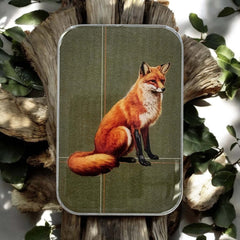 Woodland Fox Tin NEEDLE CASE NEEDLE ORGANIZER-Large