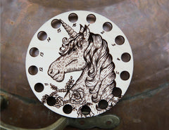 Maple Wood Unicorn Embroidery Floss Holder From Sunrise Grove