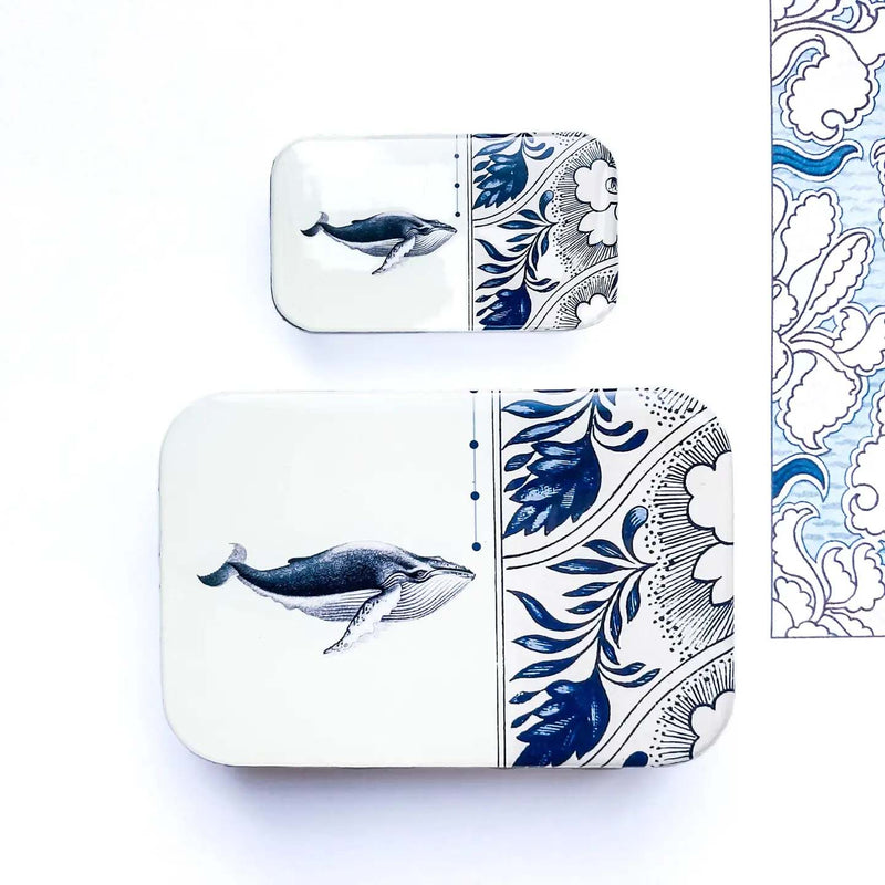 Whale Tin NEEDLE CASE NEEDLE ORGANIZER-Large