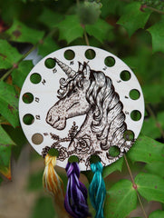 Maple Wood Unicorn Embroidery Floss Holder From Sunrise Grove