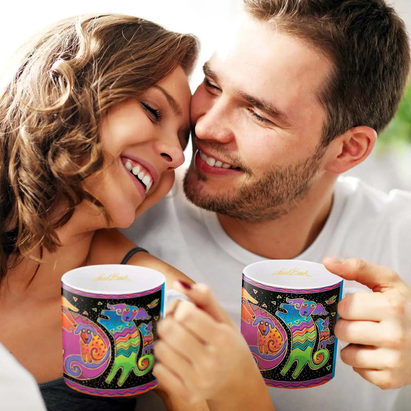 14 oz Ceramic Mug - Laurel Burch Dogs & Doggies From Rain Capers