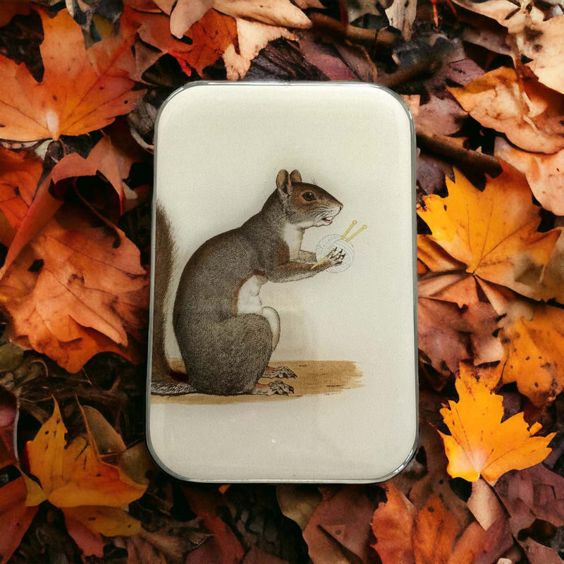 Yarn Squirrel Tin NEEDLE CASE NEEDLE ORGANIZER-Large