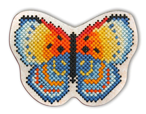 Butterfly With Wooden Form Counted Cross Stitch Kit from RTO