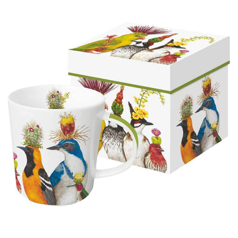 The Entourage Birds Gift Boxed Mug by Contemporary Artist Vicki Sawyer from PPD