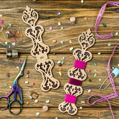 Ornate Wooden Thread Bobbins - Thread Organizers #6 From Hobby Jobby