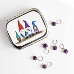 Gnome Family NEEDLE CASE NEEDLE or STITCH MARKER STORAGE - ORGANIZER