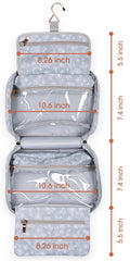 Blue Multi Compartment Travel Bag with Hanging Hook - Stitching Accessories Craft Organizer