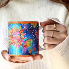 14 oz Ceramic Mug - Laurel Burch Celestial Magic From Rain Capers