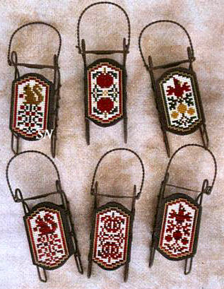 Apples and Berries Sleds by Foxwood Crossings Counted Cross Stitch Pattern