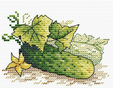 Cucumbers Fresh From the Garden Counted Cross Stitch Kit from MP Studia
