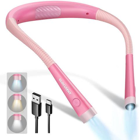 Glocusent LED Neck Reading Light-Pink