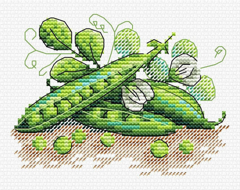 Green Peas Counted Cross Stitch Kit from MP Studia