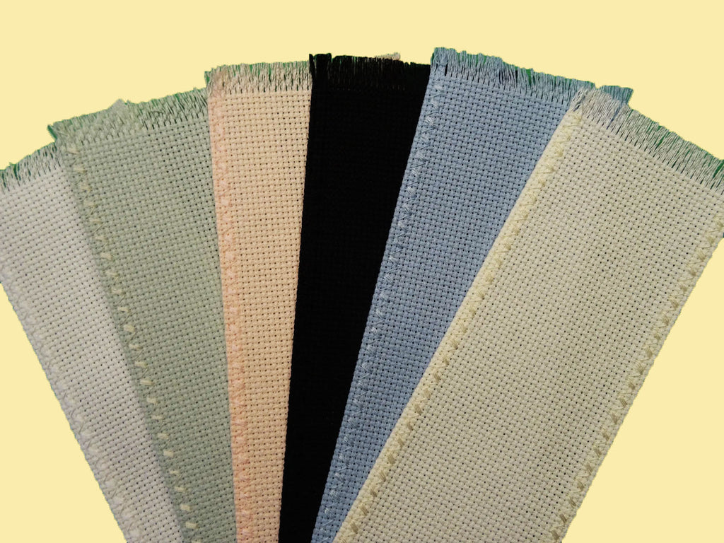 Set of 6 Pastel Diagonal Stitched Edged Counted Cross Stich Bookmark-14 Grid/Count