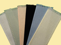 Set of 6 Pastel Diagonal Stitched Edged Counted Cross Stich Bookmark-14 Grid/Count