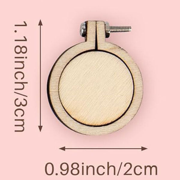 Mini Wood Embroidery Hoop Pendant Ornament Decoration-0.98 inch diameter