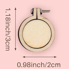Mini Wood Embroidery Hoop Pendant Ornament Decoration-0.98 inch diameter