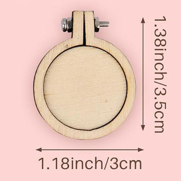 Mini Wood Embroidery Hoop Pendant Ornament Decoration-1.18 inch diameter