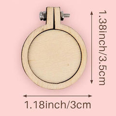 Mini Wood Embroidery Hoop Pendant Ornament Decoration-1.18 inch diameter