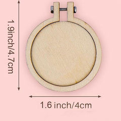Mini Wood Embroidery Hoop Pendant Ornament Decoration-1.6 inch diameter